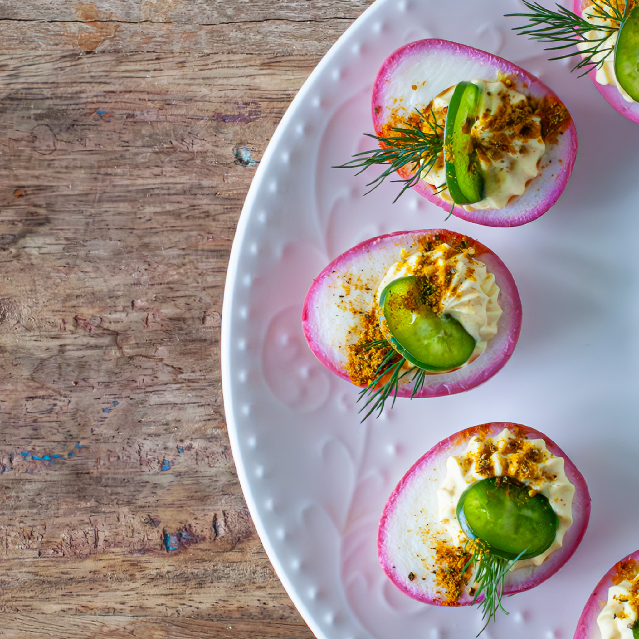 Beet & Dill Deviled Eggs