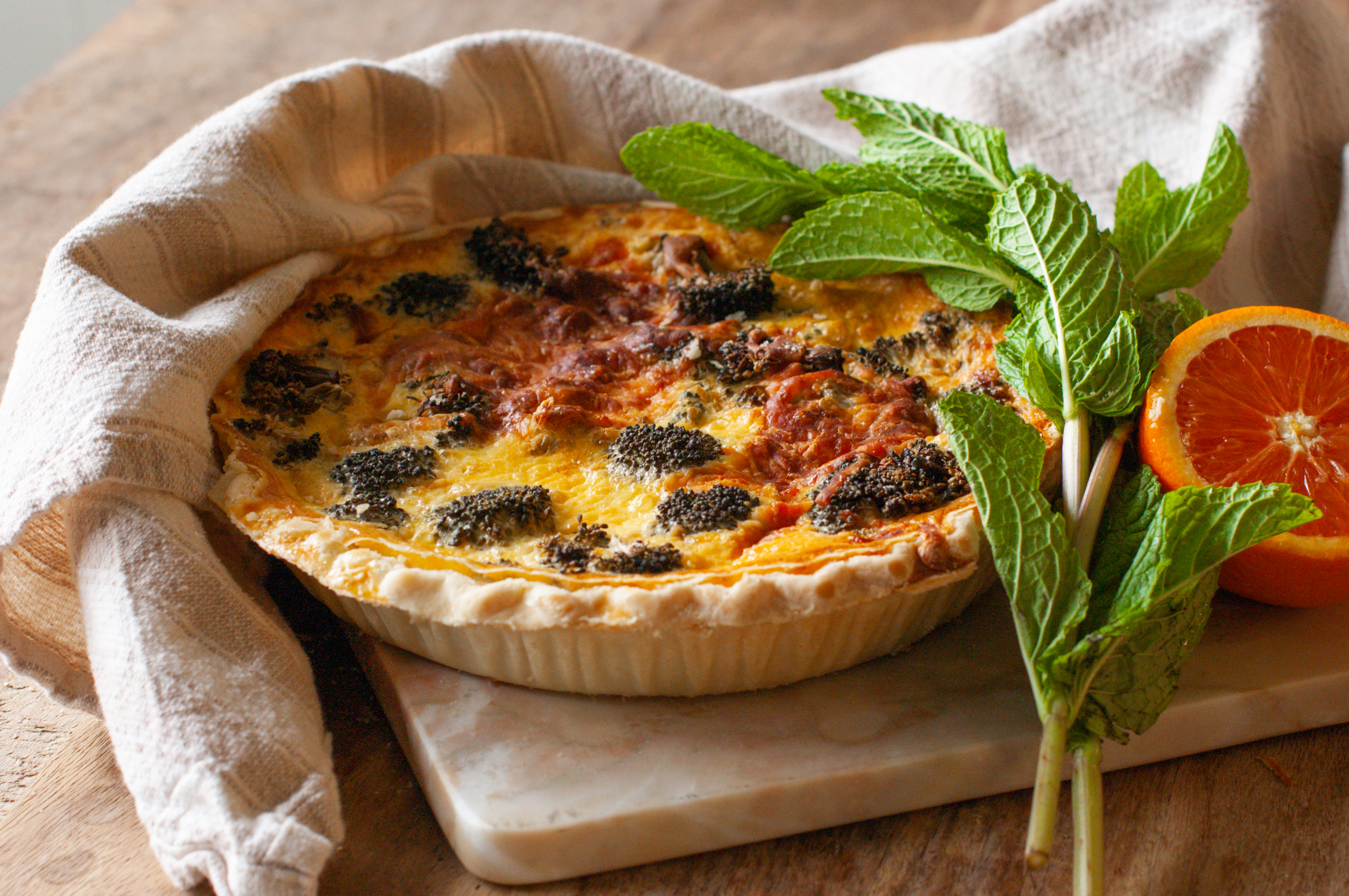 Broccoli Cheddar Quiche