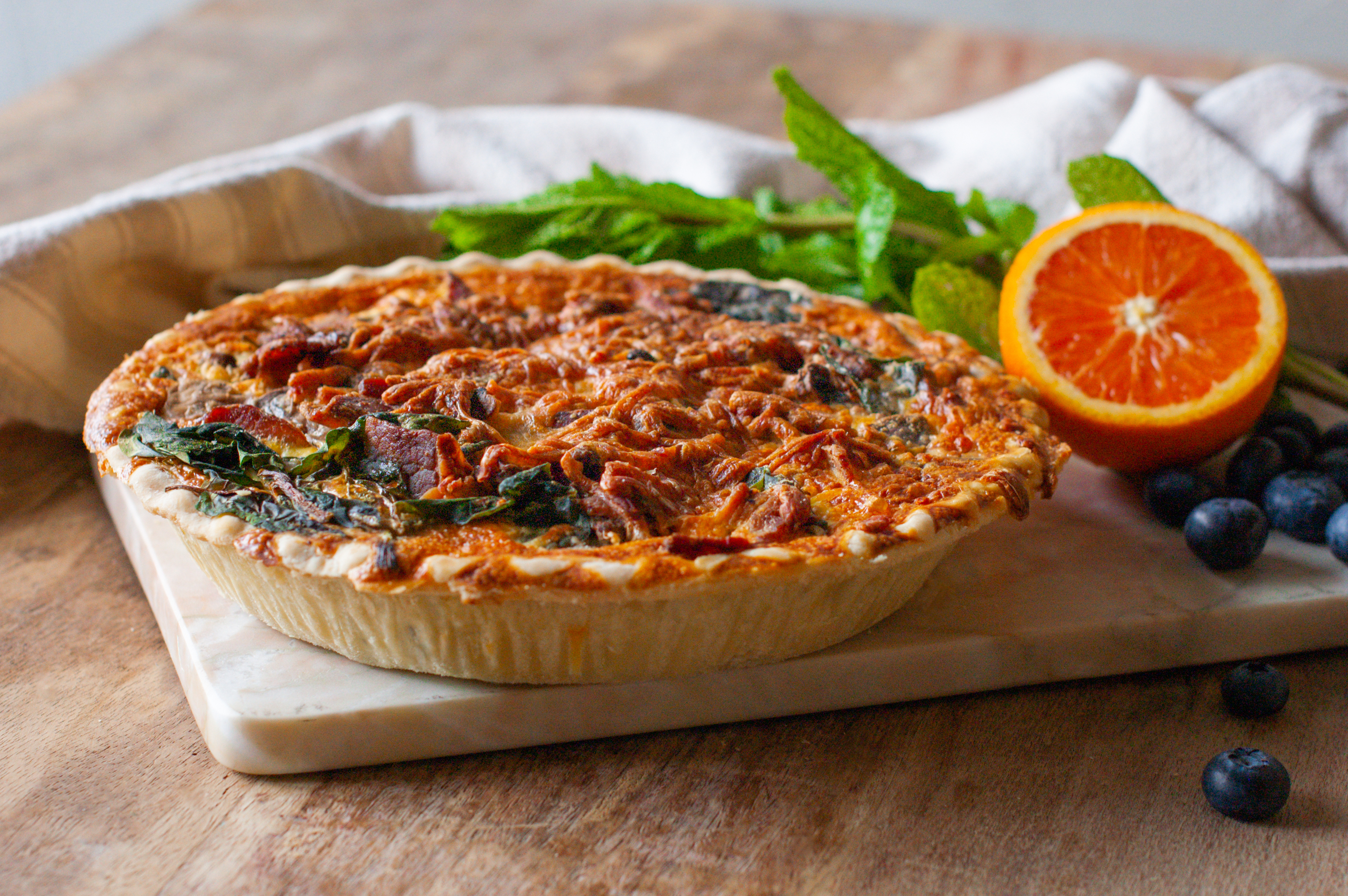Spinach, Bacon, & Mushroom Quiche